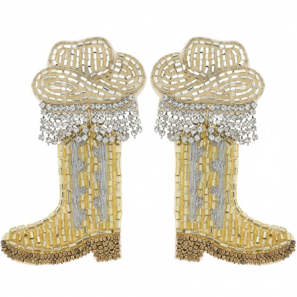 NEW SOPHIA COLLECTION cowboy boot & hat earrings in gold
